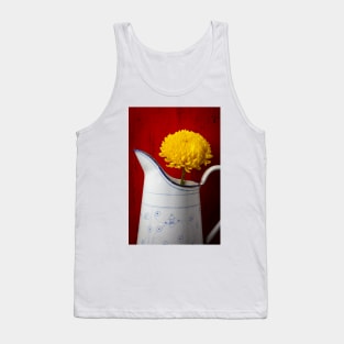 Yellow Mum In White French Pitcher Tank Top